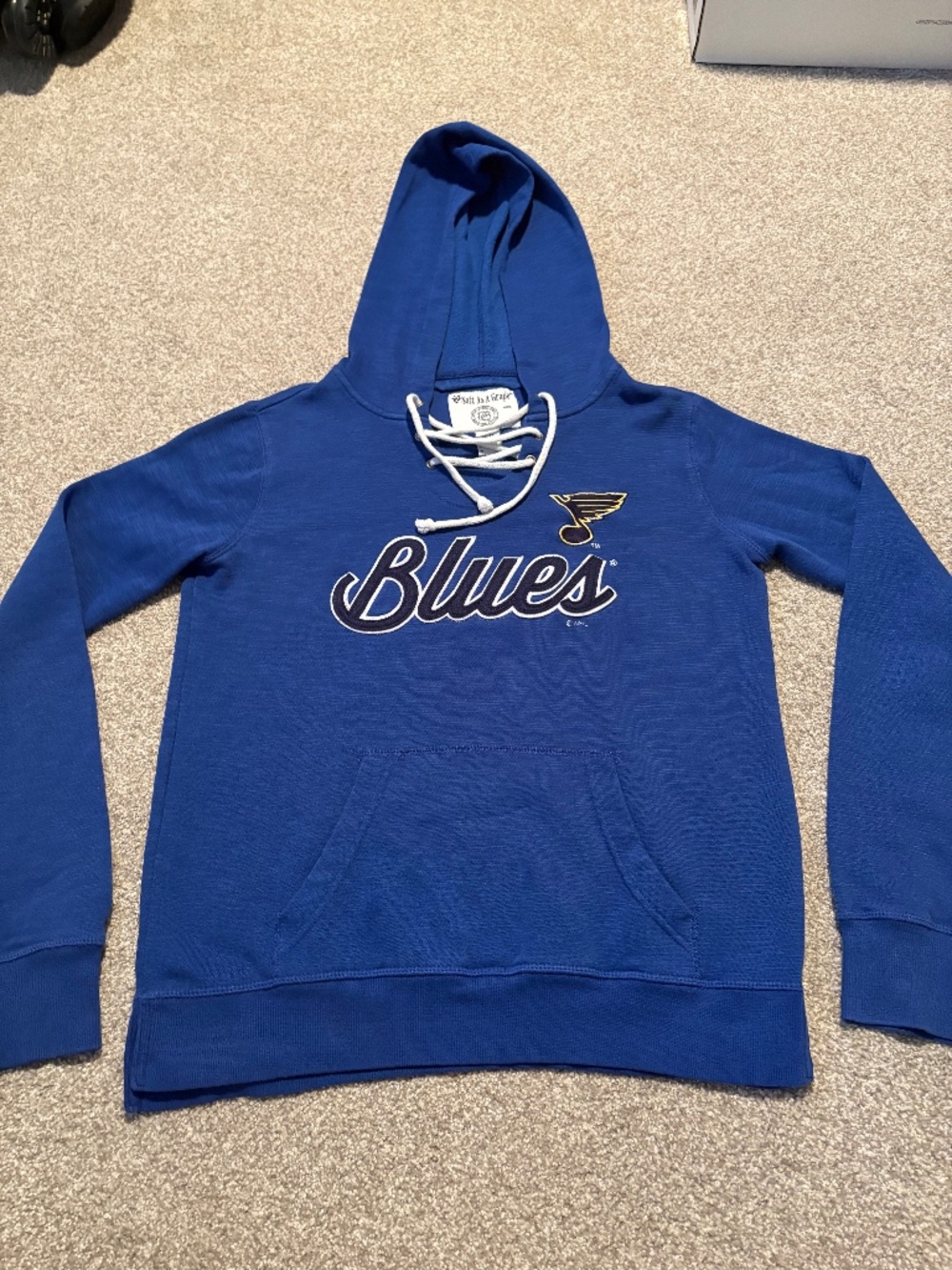 St Louis Blues NHL Lace Up Hoodie Soft As A Grape Men’s M